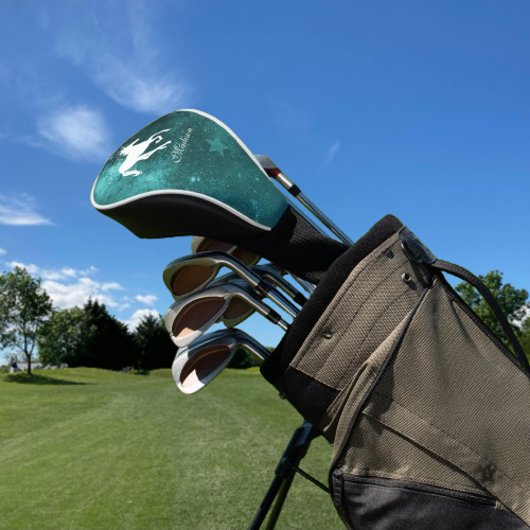 ティール(緑がかった色)ユニコーンパーソナライズされたゴルフヘッドカバー ゴルフヘッドカバー