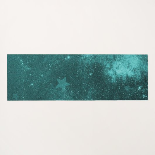 ティール（緑がかった色）ユニコーンパーソナライズされたヨガマット ヨガマット (裏面(横))