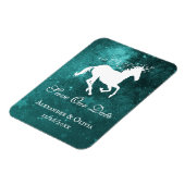 ティール(緑がかった色)ユニコーン日付磁石を保存 マグネット (左側)