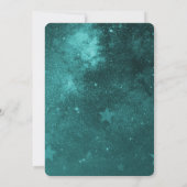 ティール（緑がかった色）ユニコーン結婚式招待状 招待状 (裏面)