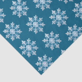 ティール（緑がかった色）ライトブルーホワイトスノーフレーククリスマス 薄葉紙 (詳細)