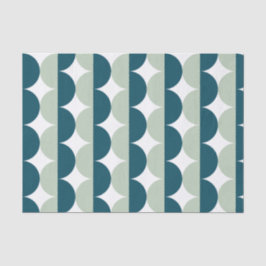 ティール（緑がかった色）ライトブルーミッドセンチュリーウェーモダンブ 薄葉紙