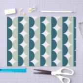 ティール（緑がかった色）ライトブルーミッドセンチュリーウェーモダンブ 薄葉紙 (クラフト)