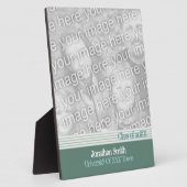 ティール（緑がかった色）ライニング卒業 フォトプラーク (側面)