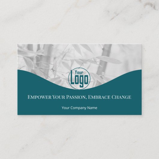 ティール（緑がかった色）ライフコーチサービス会社の名刺 ロイヤリティカード (正面)