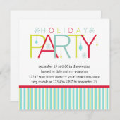 ティール(緑がかった色)ライムダークピンクホリデーパーティー招待状 招待状 (正面/裏面)