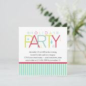 ティール(緑がかった色)ライムダークピンクホリデーパーティー招待状 招待状 (スタンド正面)