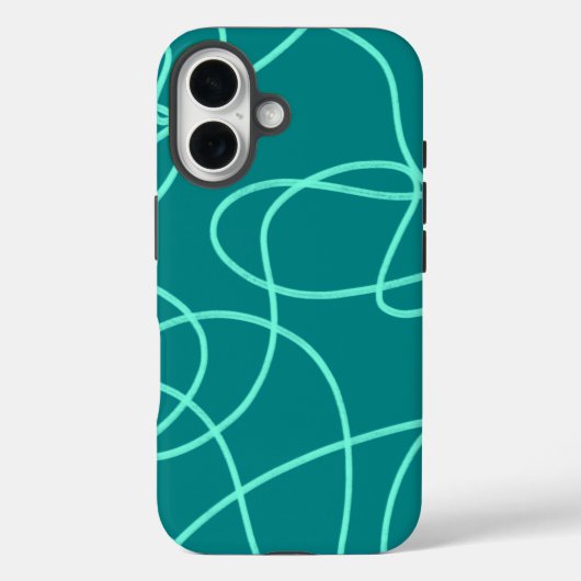 ティール（緑がかった色）ラインアート Case-Mate iPhoneケース (裏面)