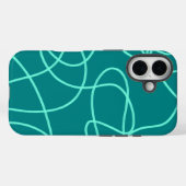ティール（緑がかった色）ラインアート Case-Mate iPhoneケース (裏面 (横))