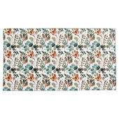 ティール(緑がかった色)ラストセージ緑の茶色葉の秋 枕カバー (正面右)