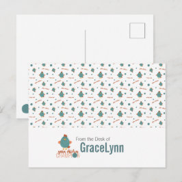 ティール（緑がかった色）&ラストヤーンチキンチャンピオンハガキ ポストカード