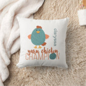 ティール（緑がかった色）&ラストヤーンチキンチャンピオン装飾用クッション クッション (ブランケット)