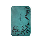 ティール（緑がかった色）ラバパーソナライズされたバスマット バスマット (正面縦)