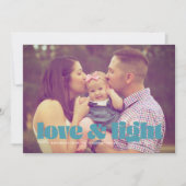 ティール（緑がかった色）ラブアンドライトフォトハヌカ独身のーカード シーズンカード (正面)