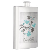 ティール（緑がかった色）ラブバパーソナライズされたリズフラスコ フラスク (右)