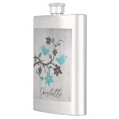 ティール（緑がかった色）ラブバパーソナライズされたリズフラスコ フラスク (左)