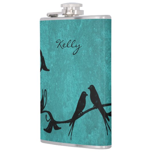 ティール(緑がかった色)ラブバパーソナライズされたリズフラスコ フラスク (左)