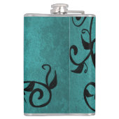 ティール(緑がかった色)ラブバパーソナライズされたリズフラスコ フラスク (裏面)