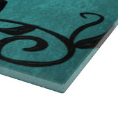 ティール(緑がかった色)ラブバパーソナライズされたーズ切断板 カッティングボード (角)