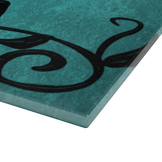 ティール(緑がかった色)ラブバパーソナライズされたーズ切断板 カッティングボード (角)