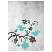 ティール（緑がかった色）ラブバードパーソナライズされたクリップボード クリップボード (裏面)