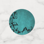 ティール(緑がかった色)ラブバードブライダルシャワー紙吹雪 コンフェッティ (スモール正面)