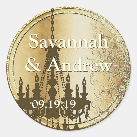 ティール(緑がかった色)ラブバード金ゴールド結婚ズシール ラウンドシール (正面)