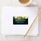 ティール（緑がかった色）ランタンライトロマンチック結婚ズ ラベル (インサイチュ)