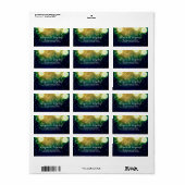 ティール（緑がかった色）ランタンライトロマンチック結婚ズ ラベル (フルシート)