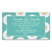 ティール（緑がかった色）リかわいらしトルデイジー マグネット名刺 (正面)