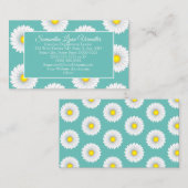 ティール（緑がかった色）リかわいらしトルデイジー 名刺 (正面/裏面)