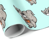 ティール(緑がかった色)リス誕生日またはベビーシャワー ラッピングペーパー (ロールコーナー)