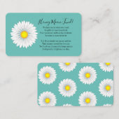 ティール（緑がかった色）リトルかわいらしデイジーハネムーンファンド エンクロージャーカード (正面/裏面)