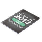 ティール（緑がかった色）リボンのバナーのシャルボード卒業生 ノートブック (左側)