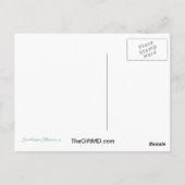 ティール（緑がかった色）リボンホープ卵巣がん ポストカード (裏面)