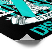 ティール（緑がかった色）リボンポスト外傷性ストレスフラグPtsdアワーン ポスター (角)