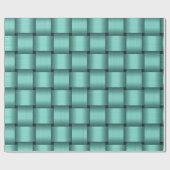 ティール（緑がかった色）リボン折り返し紙 ラッピングペーパー (フラット)