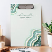 ティール（緑がかった色）リュックスグリッターアゲテジオデシック クリップボード