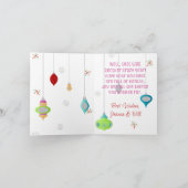 ティール(緑がかった色)リースレトロクリスマスカード カード (内部)