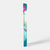 ティール（緑がかった色）リースレトロクリスマス iPhoneケース (左側面)