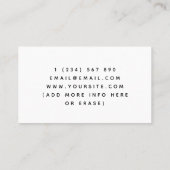 ティール(緑がかった色)リーフィプラントハーブ医学コンサルタントシンプル 名刺 (裏面)