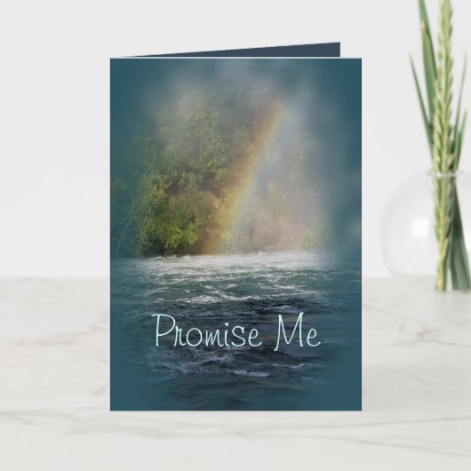 ティール(緑がかった色)レインボーカスタマイズニー大事な行事 カード (正面)