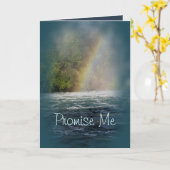 ティール(緑がかった色)レインボーカスタマイズニー大事な行事 カード (黄色い花)