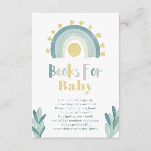 ティール（緑がかった色）レインボーサンシャイン水カラーブックベビー エンクロージャーカード (正面)