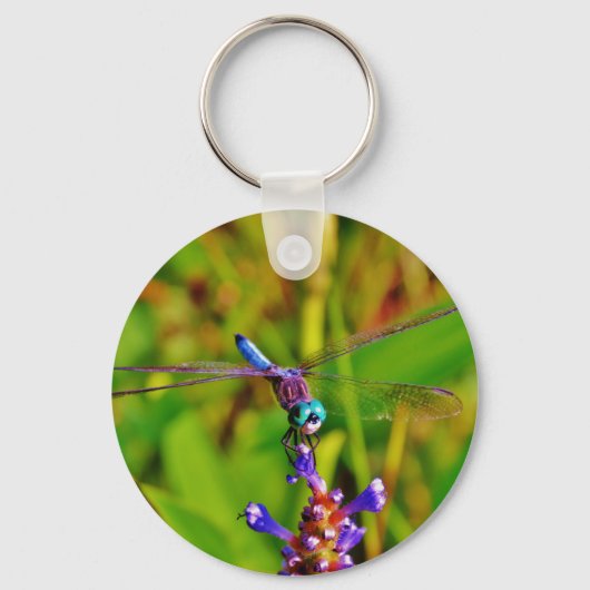 ティール（緑がかった色）レインボートンフライ キーホルダー (正面)