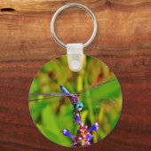 ティール（緑がかった色）レインボートンフライ キーホルダー (正面)