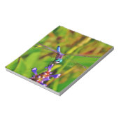 ティール(緑がかった色)レインボートンフライ ノートパッド (回転)