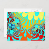 ティール(緑がかった色)レインボーモダン ポストカード (正面/裏面)