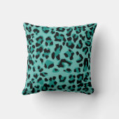 ティール（緑がかった色）レオパードBFFフレンドベッティ クッション (裏面)