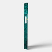 ティール（緑がかった色）レザーツールイエローサンフラワー Case-Mate iPhoneケース (裏面 / 右)